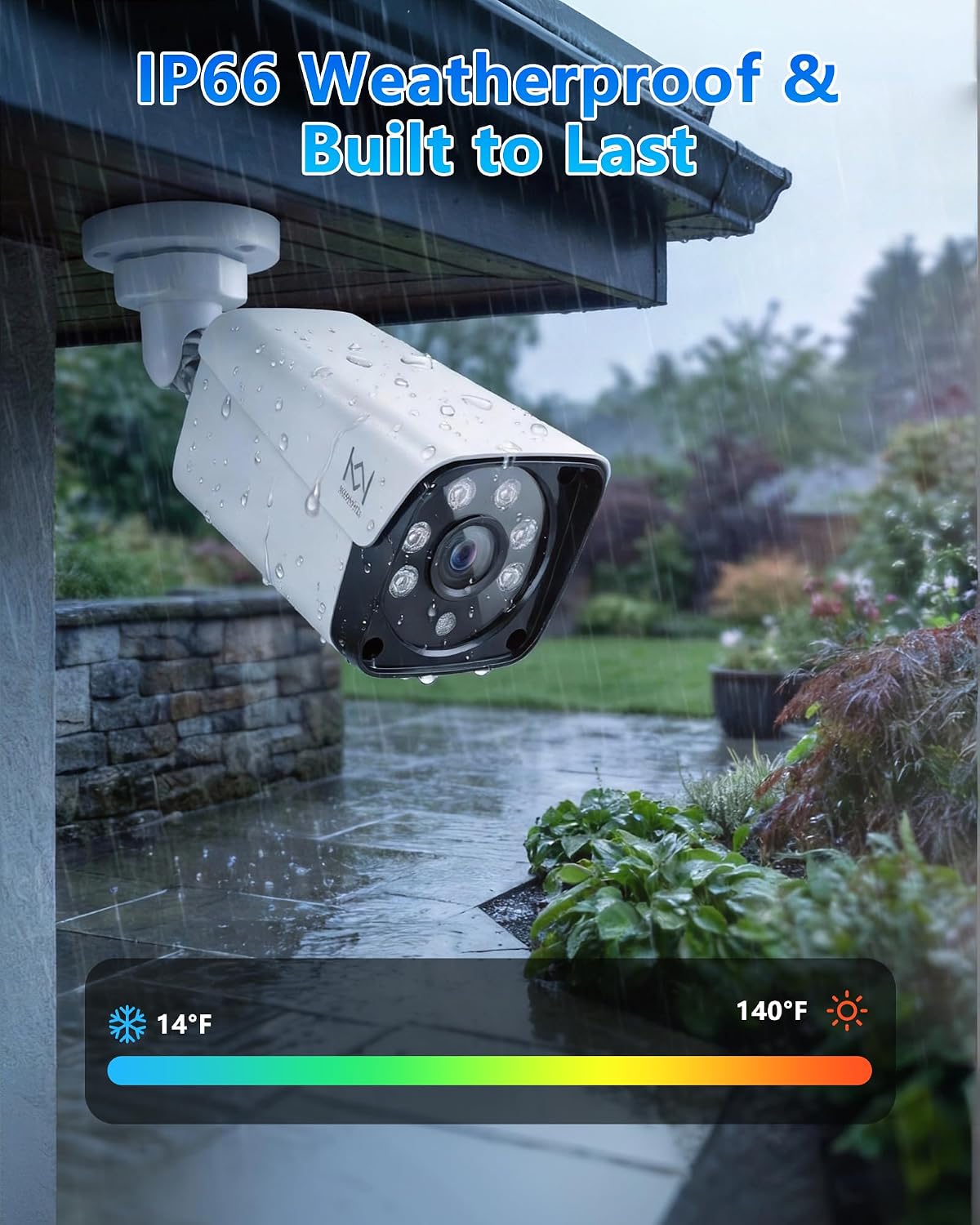 KEPEAK Wired Security Camera System Indoor Outdoor, Motion Detection, Remote Access, 4pcs 1080P Surveillance CCTV Cameras, H.265+ 4CH DVR(NO HDD)