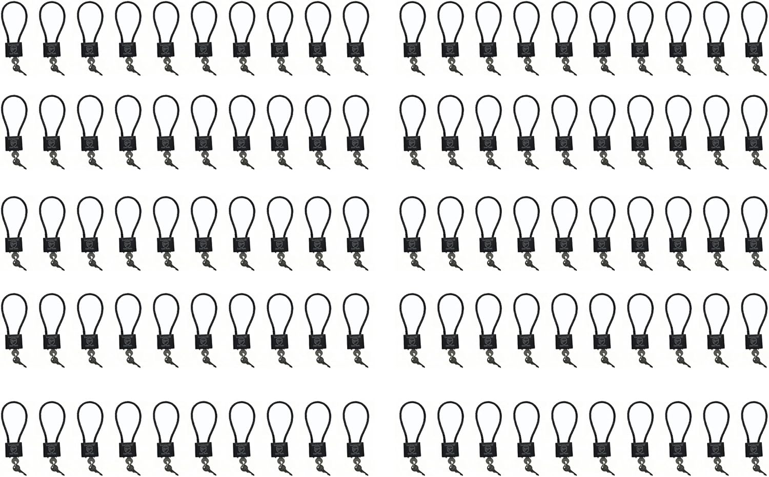 8.5' Cable Gun Locks with Keys-Hunting Sports, Keyed Alike Safe Lock CA DOJ Approved for Pistols, Handguns, Rifles, and Shotguns, Home, Storage Firearm Locking and Safety (100)