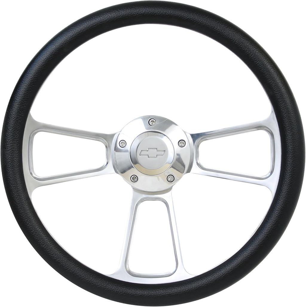 Forever Sharp 14' Billet and Black Vinyl Wheel with Chevy Horn