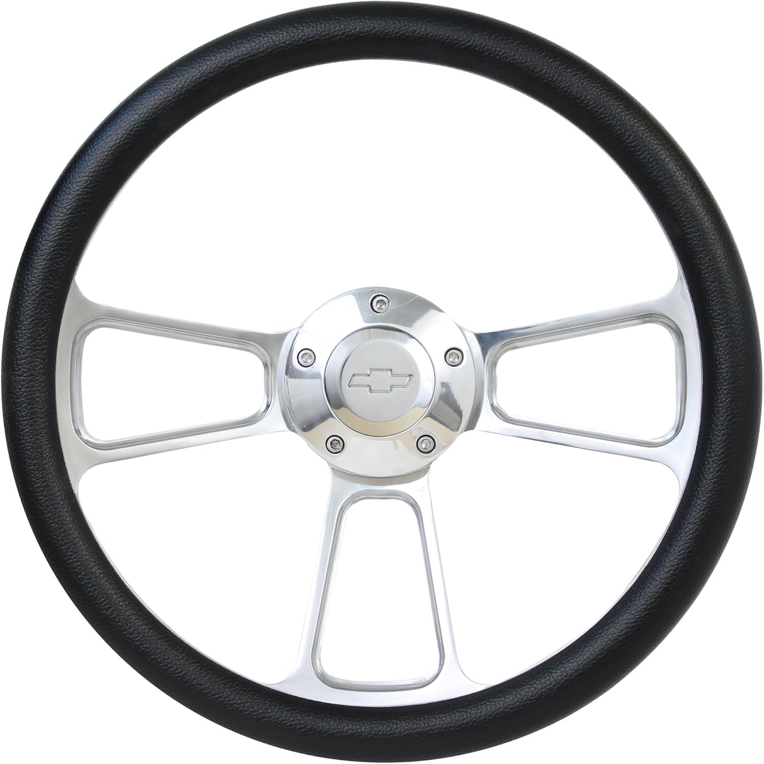 Forever Sharp 14' Billet and Black Vinyl Wheel with Chevy Horn