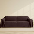 Brown Washable Sofa Cover %100 Pure Cotton, Gauze Couch Covers for Sectional, L Shape, U Shape Sofa, Large 4 Layered Muslin Natural Fabric, Cloud Like Couch Cover (Brown, 95x118' / 240x300 cm)
