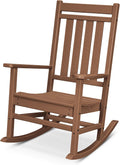 POLYWOOD Estate Traditional Porch Rocking Chair, Outdoor Rocker, Fade-Proof Recycled Lumber, Teak