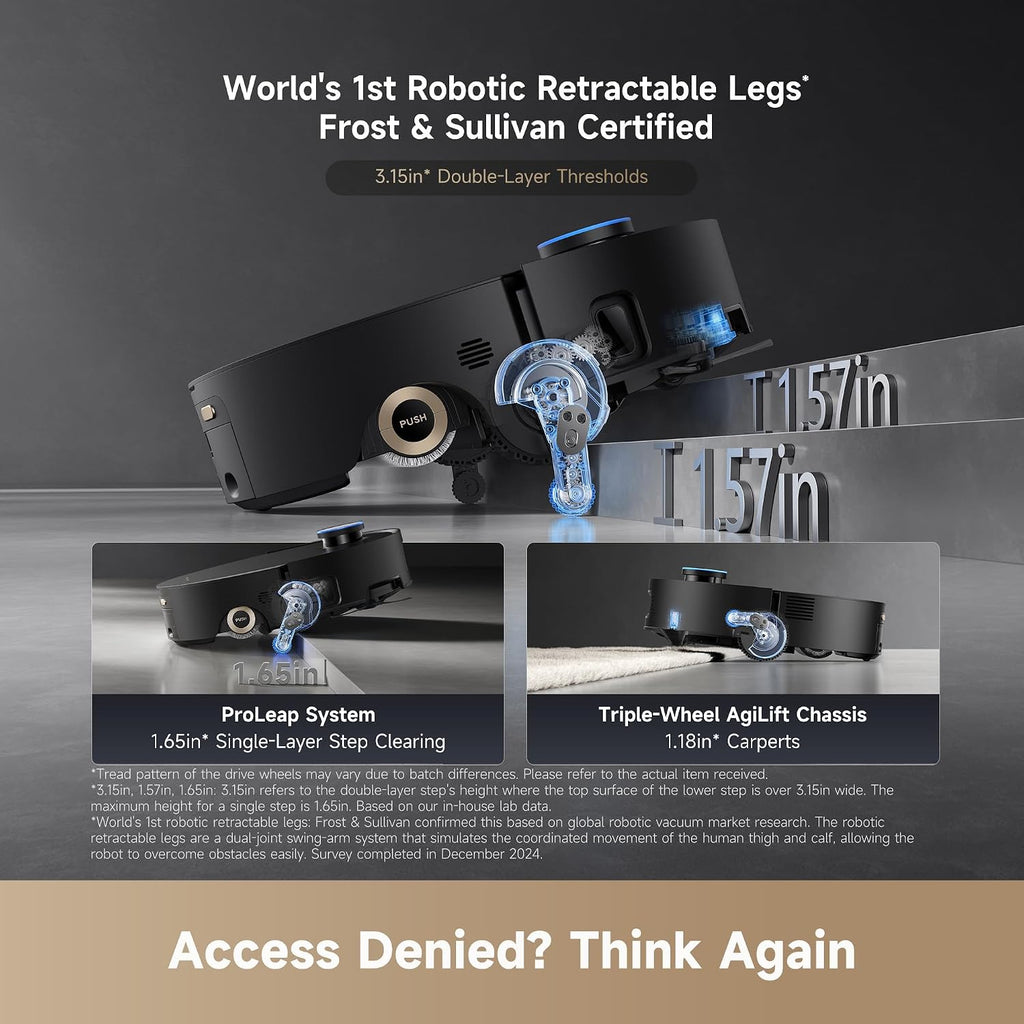 DREAME Aqua10 Ultra Roller Robot Vacuum and Mop & 30,000Pa Suction, Self-Cleaning Dock & Extending Roller Mop, Heat-Washes & Dries, Carpet Protection, AI Camera & LiDAR Avoidance Tech, Voice Control