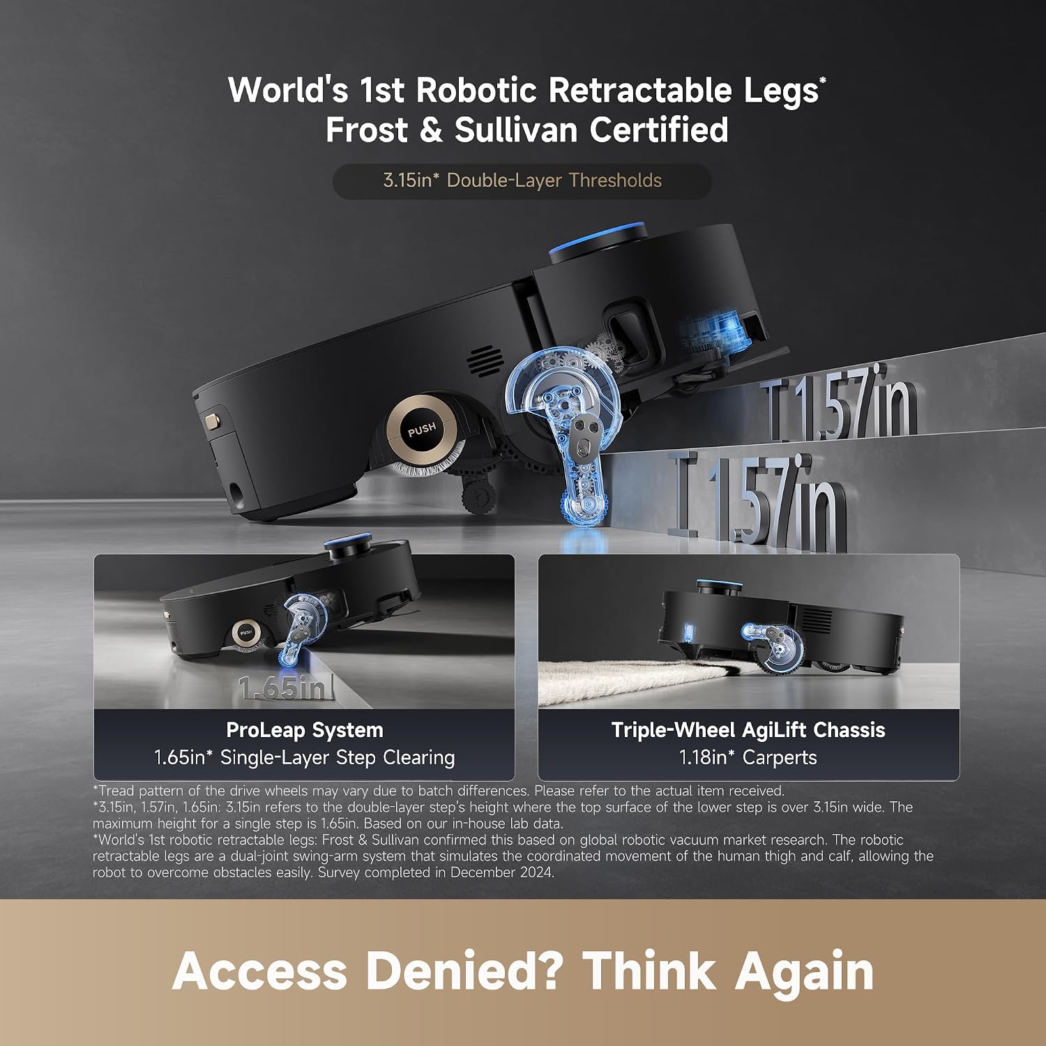 DREAME Aqua10 Ultra Roller Complete Robot Vacuum and Mop & 30,000Pa Suction, Self-Cleaning Dock & Extending Roller Mop, Heat-Washes & Dries, Carpet Protection, AI Camera & LiDAR Avoidance Tech (Black)
