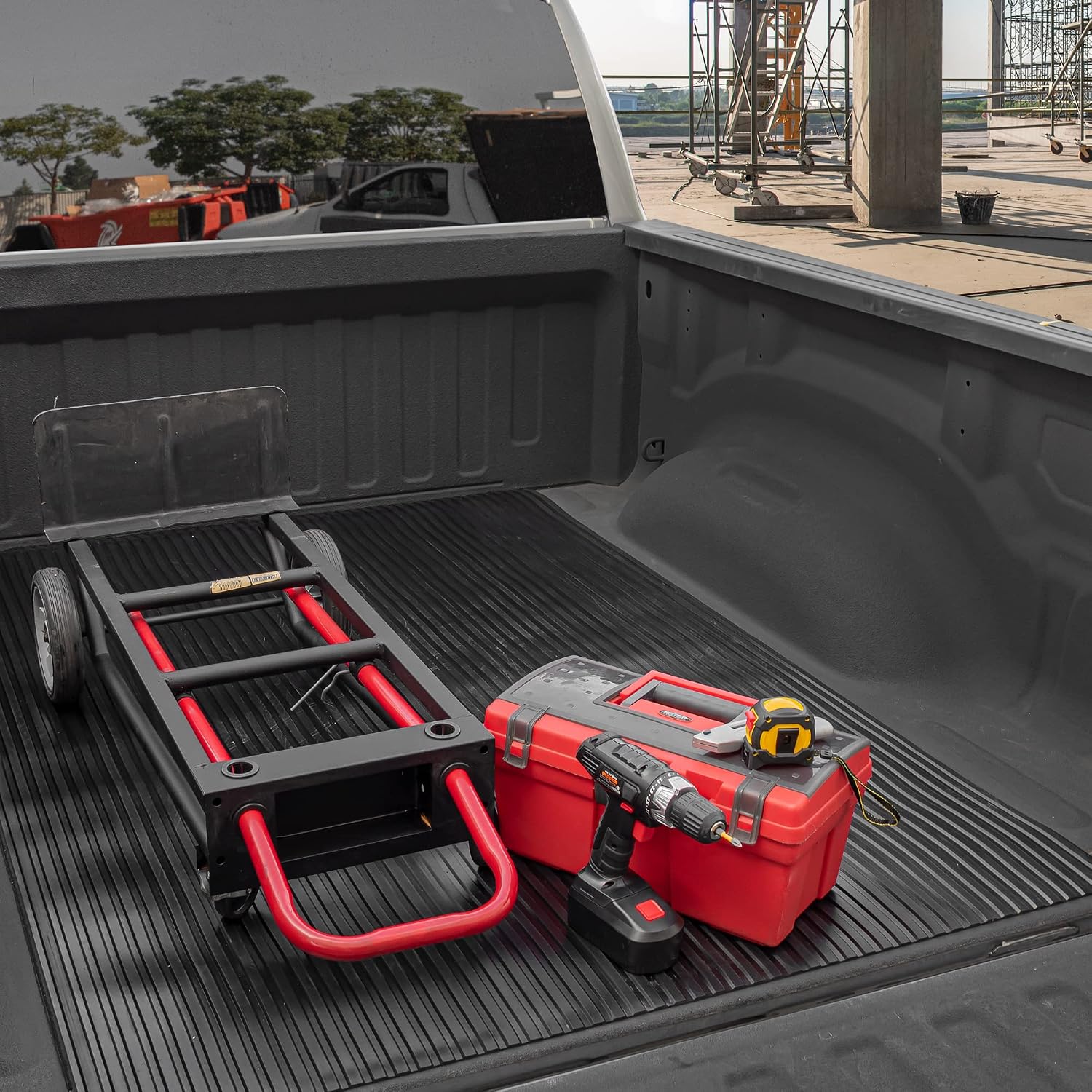 BDK M330 Heavy-Duty Truck Utility Bed Mat – Extra-Thick 4' x 8' Rubber Cargo Liner, Durable All-Weather Protection, Trim-To-Fit Design, Black