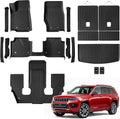 Floor Mat for Jeep Grand Cherokee L: Rubber Custom Fit Front Rear Backrest Cargo Mat Door Spill Set - All Weather Car Accessories for 6-Passenger Without Center Console 2021 2022 2023 2024 2025 2026