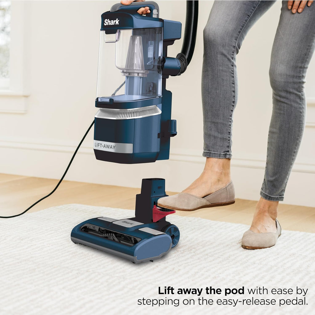 Shark Navigator Lift-Away ADV Upright Vacuum with HEPA Filter, Powerful Pet Hair Pickup, Advanced Swivel Steering, Lightweight Versatility, For Carpets & Hard Floors, Blue Jean, LA301