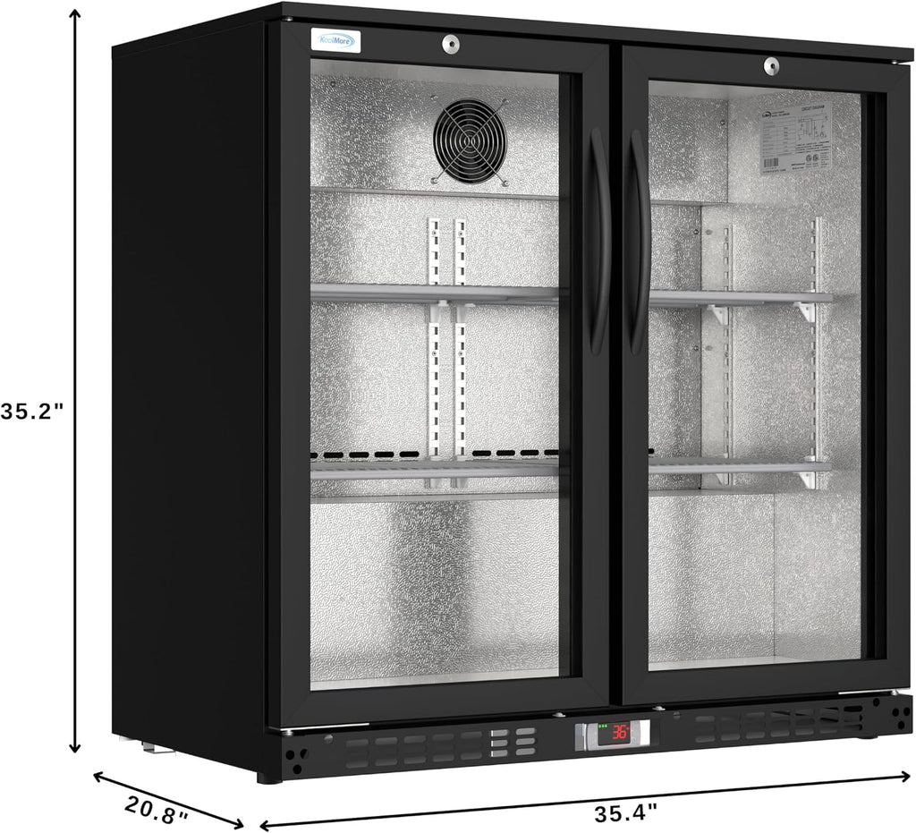 KoolMore BC-2DSW-BK Refrigerator, Double Door, Black