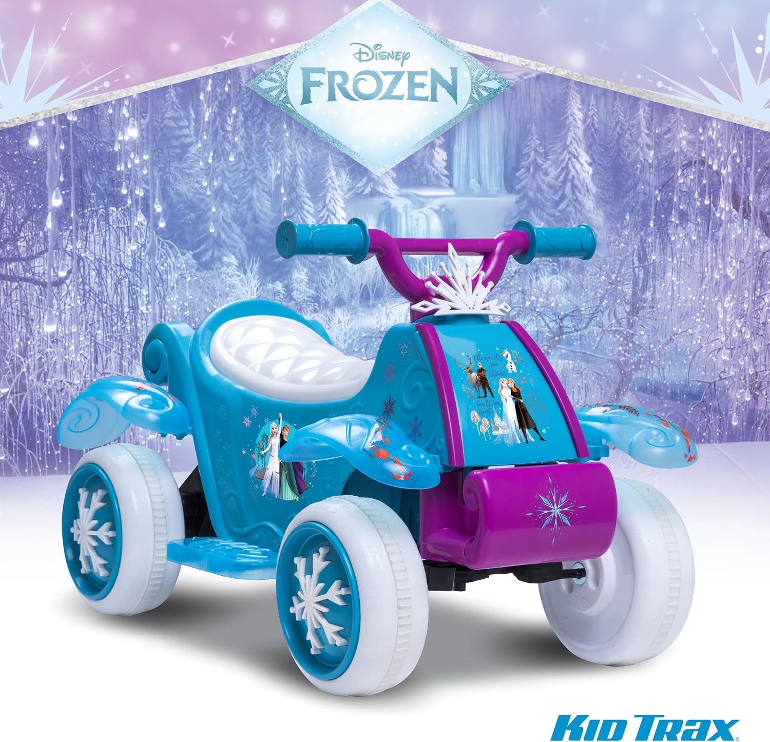 Kid Trax Toddler Disney Frozen 2 Electric Quad Ride On Toy, Kids 1.5-3 Years Old, 6 Volt Battery and Charger Included, Max Weight 45 lbs, Frozen 2 Blue