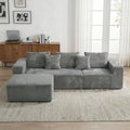 Sytopia 109' L-Shaped Cloud Couch, Modular Sectional Sofa with Deep Seat for Living Room Bedroom, Modern Floor Couch Corduroy, Comfy Sleeper Futon Sofa Bed 40D Foam Furniture, Left Facing
