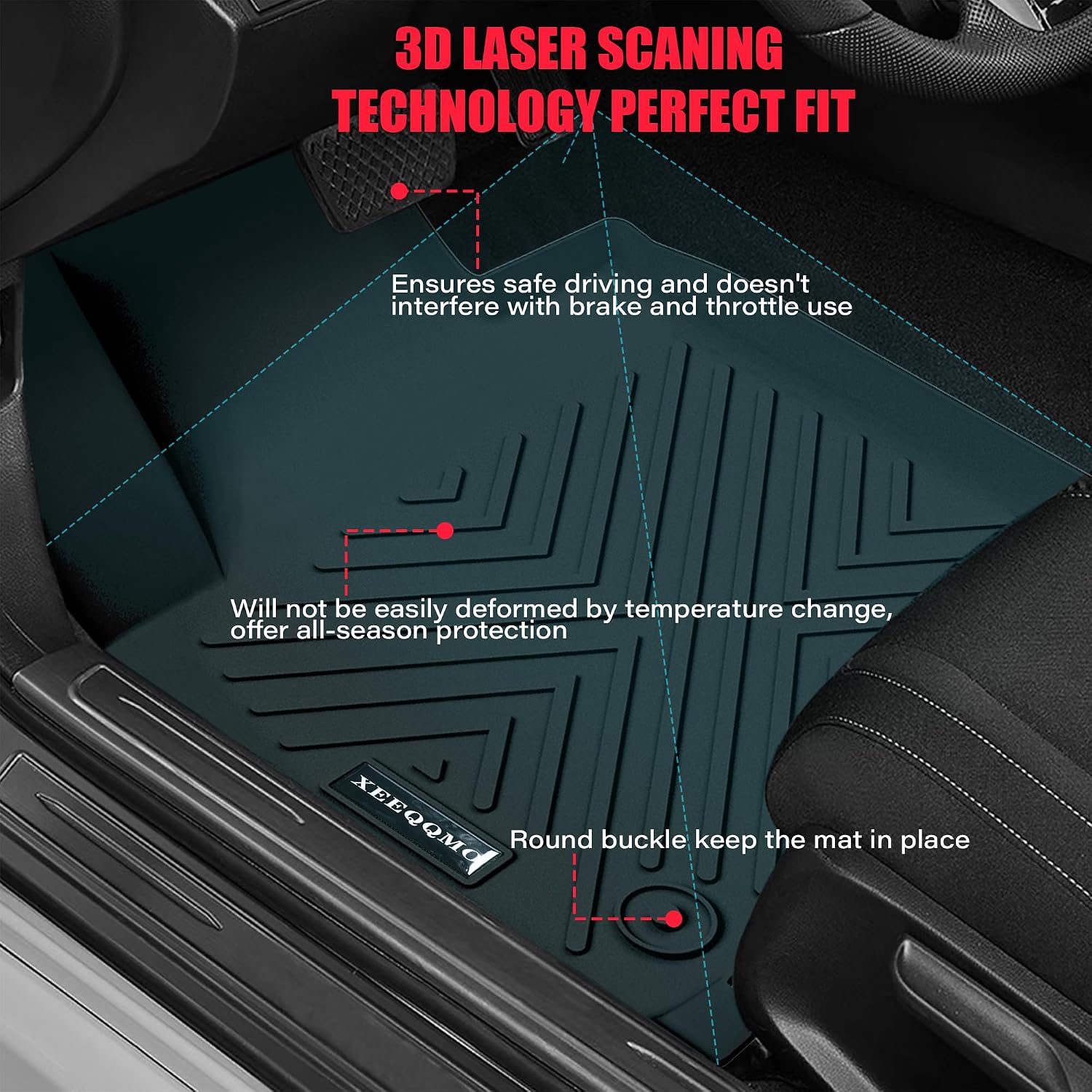 Floor Mats &Trunk Mat for 2020-2025 Ford Explorer 7 Seats with Backrest Mat All Weather TPE Rubber Cargo Liner for 2020-2025 Ford Explorer Accessories