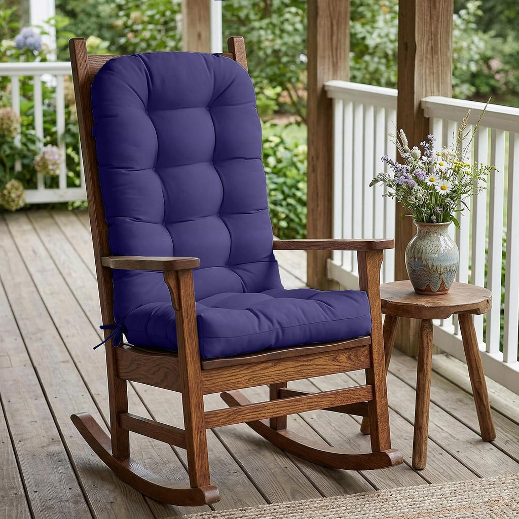 COOS BAY High Back Adirondack Chair Cushions for Outdoor Furniture, 49x20x5 in Water-Resistant Thick Tufted Patio Chair Cushions with Secure Straps, 2 Pack, Navy Blue