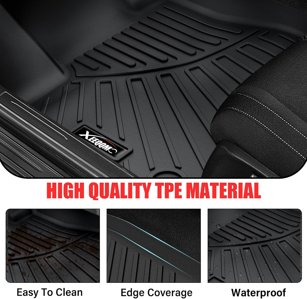 Floor Mats &Trunk Mat for 2024 2025 2026 Chevy/Chevrolet Traverse 7 Seats with Backrest Mat All Weather TPE Rubber Cargo Liner Back Seat Cover 3rd Row for Chevy Traverse 2026 Accessories