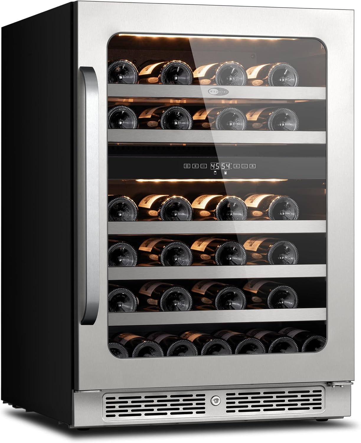Whynter Wine Cooler Refrigerator, 24 Inch Under Counter Wine Fridge Dual Zone, 46 Bottle 40-65°F Digital Control Home/Bar/Kitchen Indoor (5.65 cu.ft)