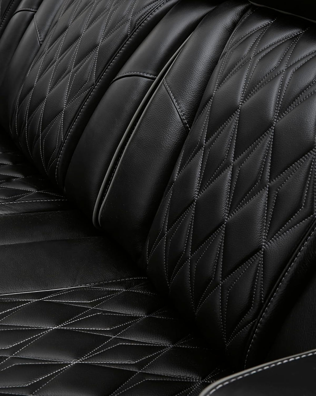 Signature Design by Ashley Boyington Modern Leather Match Power Reclining Loveseat with Console, Adjustable Headrest, Massage, Heated Seat and LED Lights, Black