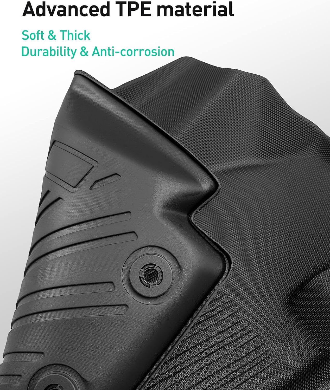 DiffCar® for Kia Soul Floor Mats: 2010 2011 2012 2013 Cargo Liner | All-Weather Custom Fit Car Accessories for Kia Soul Interior Protection | TPE Rubber Box Car Floor Trunk Carpet 4PCS Full Set Black