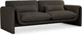 Meridian Furniture 198Brown-S Stylus Collection Modern | Contemporary Boucle Fabric Upholstered Sofa with Rich Brown Boucle Fabric, Curved Arms, 86' W x 38' D x 31' H, Brown