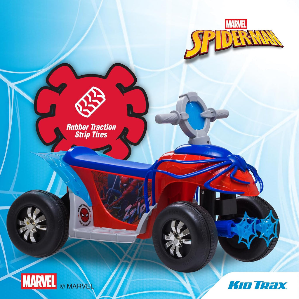 Kid Trax Toddler Marvel's Spider-Man Premium Toddler Quad Ride-On, Kids 18-30 Months, 6V Battery and Charger Included, Max Weight 44 lbs, Red