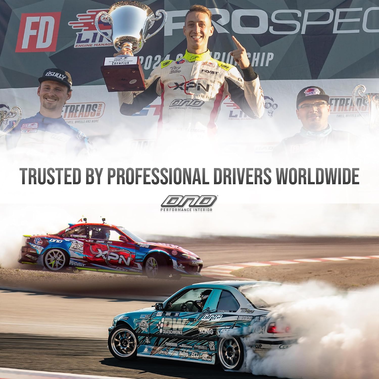 DND Performance Interior's Leather Race Steering Wheel / 350mm Diameter and 75mm Depth / 6x70mm Bolt Pattern/DND Leather Steering Wheel with Horn Button Included (Colored Stitching) (Purple)