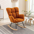 Rocking Chair Nursery Gilder, 31.5' D×27.6' W×37.4' H, Soft Teddy Fabric, 250LBS Capacity, Living Room & Nursery Accent Furniture