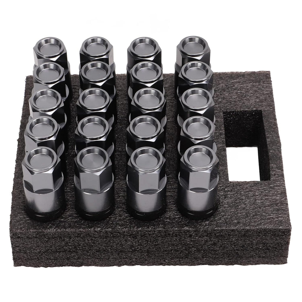 Brilluxa Wheel Lug Bolts, M14x1.5 Cone Seat Wheel Bolts Taper Lug Nuts 20PCS Black, Universal Car Tire Fastener Kit for Auto Wheel Installation Replacement