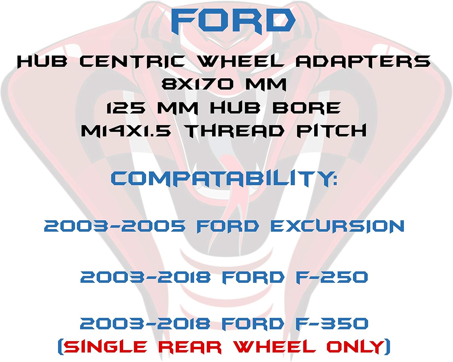 4 Pc Hub Centric Wheel Adapters Spacers | 8x170 MM | 1' Thick | M14x1.5 + 32 Pc Tall Opened End Purple Lug Nuts W/Thread Locker Works with 2003-2019 Ford F-250 F-350 Super Duty