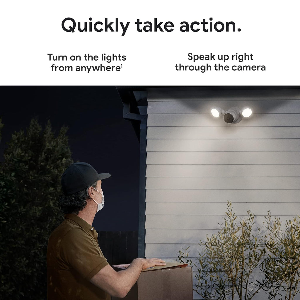 Google Nest Cam with Floodlight - Outdoor Camera - Floodlight Security Camera (Renewed)