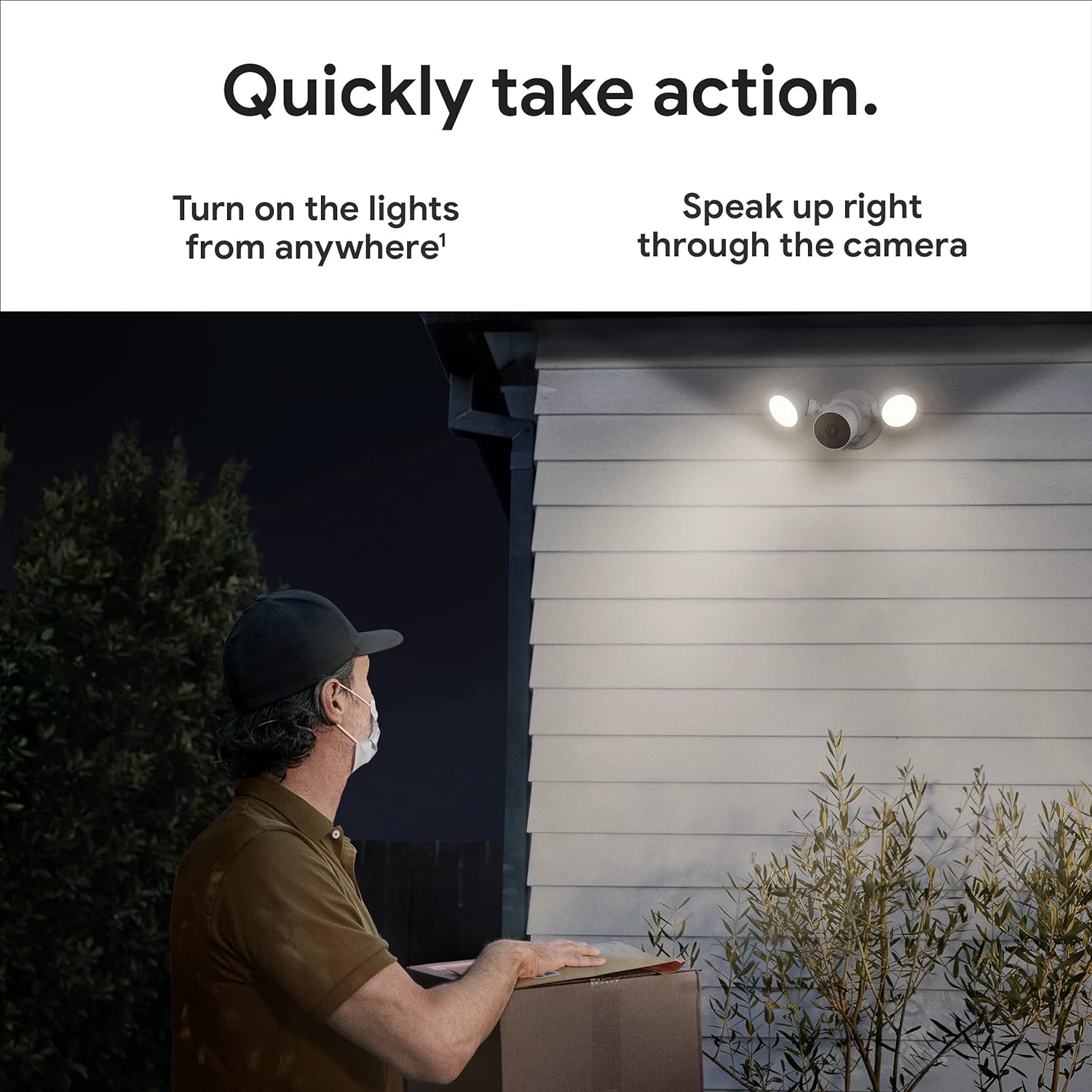 Google Nest Cam with Floodlight - Outdoor Camera - Floodlight Security Camera (Renewed)