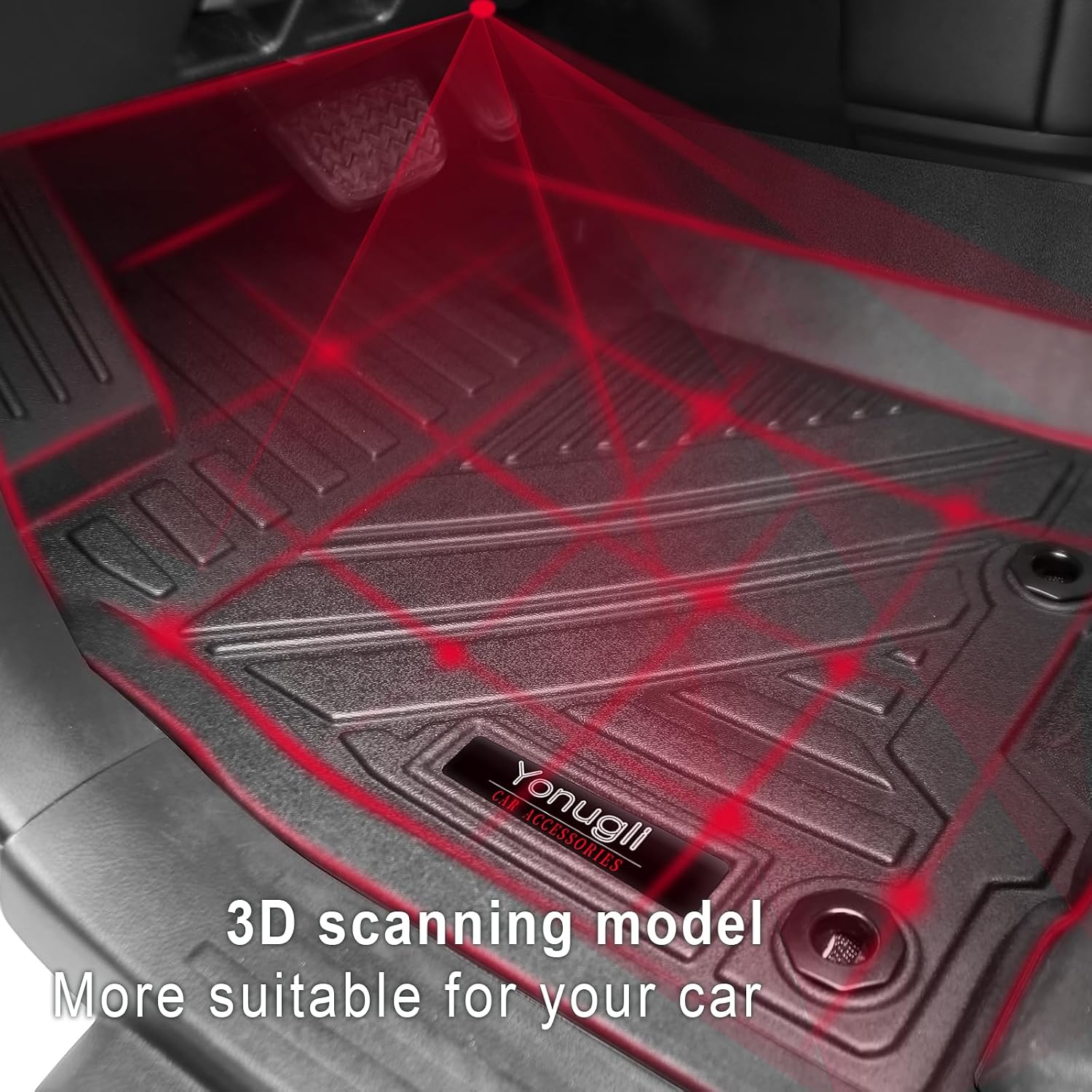 Floor Liners for 2013-2024 Toyota 4 Runner 7 Seat Accessories 3 Rows Floor Mats Trunk Cargo Mats and 2nd 3rd Row Backrest Mats All Weather TPE Protection (Only for 7 Seat Full Set 10 Pcs)