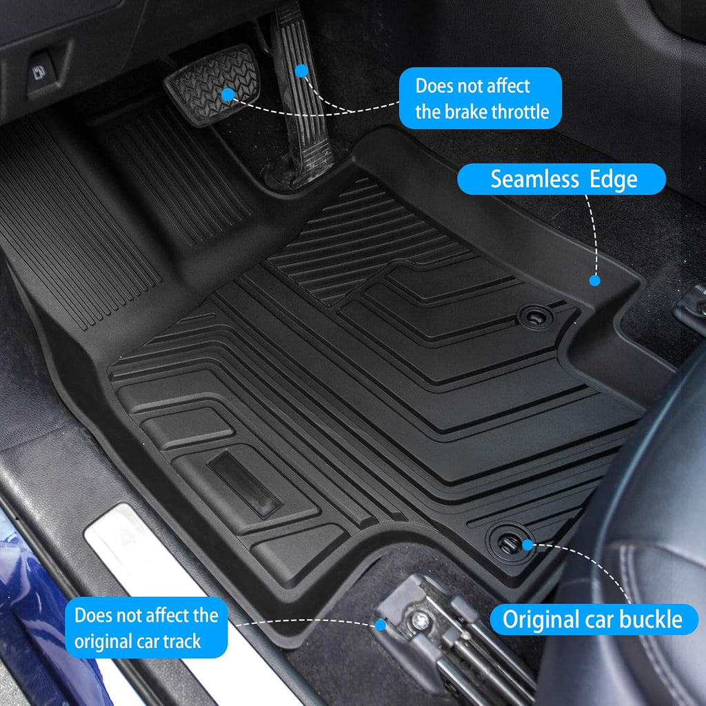 Bomely Floor Mats Compatible with 2020-2026 Toyota Highlander Cargo Liner Back Seat Cover Hybrid Fuel 2025 7 Seats Highlander Accessories (2020-2026,Floor Mats+Trunk Mat with Backrest Mat)