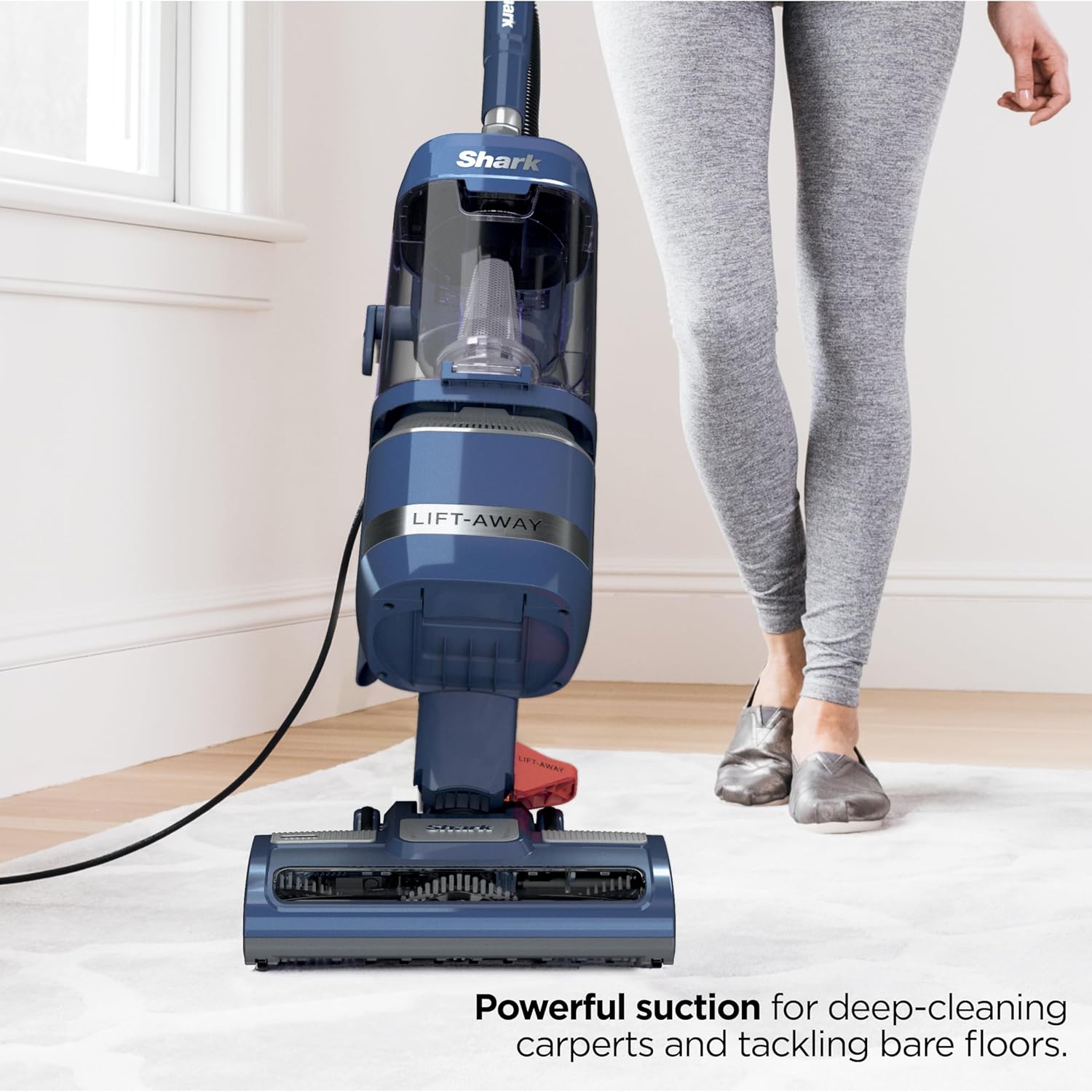 Shark Navigator Lift-Away ADV Upright Vacuum with HEPA Filter, Powerful Pet Hair Pickup, Advanced Swivel Steering, Lightweight Versatility, For Carpets & Hard Floors, Blue Jean, LA301