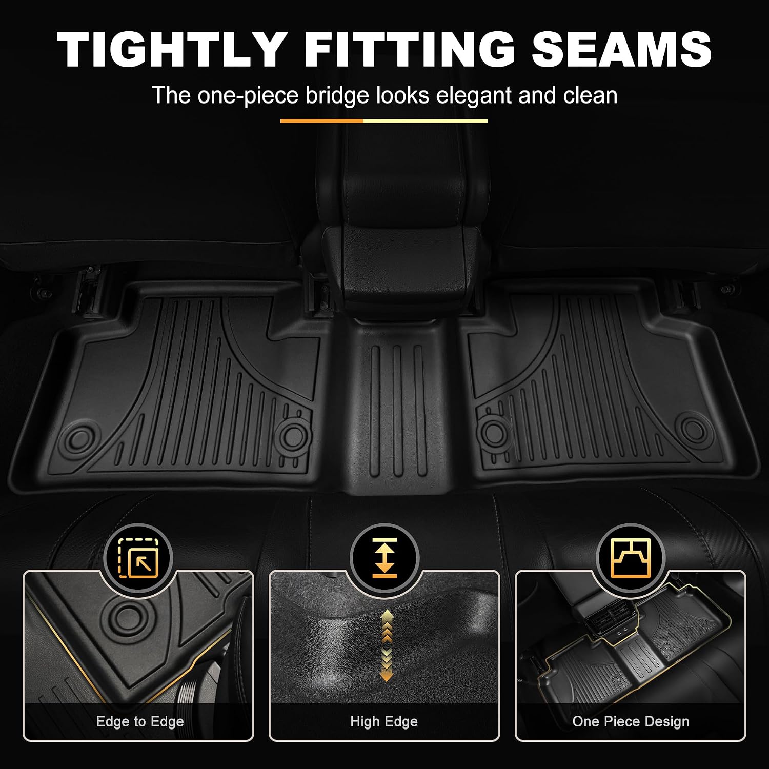 Floor Mats & Cargo Liner Fit for 2022-2026 Honda Civic Hatchback Sport/EX-L/LX - Original All Weather TPE Floor Liners Trunk Mat Civic Hatchback Accessories Cargo Tray (Not for Hybrid/Sport Touring)