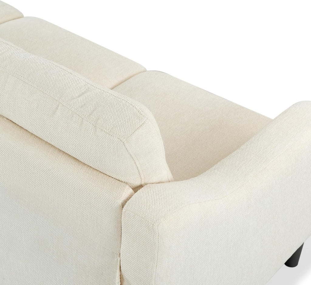 SAFAVIEH Couture Furniture Collection Nathaniel Cream Tufted 3-Seater Sofa