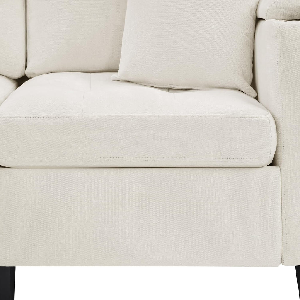 Eafurn Oversized U Shaped Sectional Sofa Tufted Couch w/Left Chaise, 6-Seater Chenille Convertible Corner Couches w/Cup Holders, Storage Armrest and USB Ports