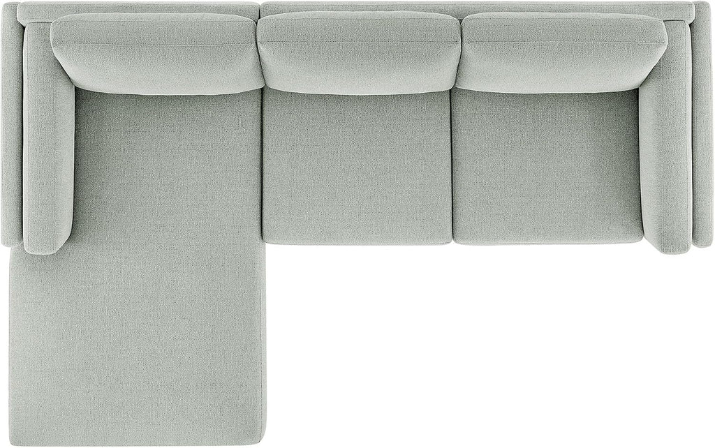 Modway Roscoe Left-Facing Sectional Sofa with Chaise in Mist - 2-Piece Mélange Chenille Fabric Deep Seat Couch, L Shaped Modular for Living Room or Lounge