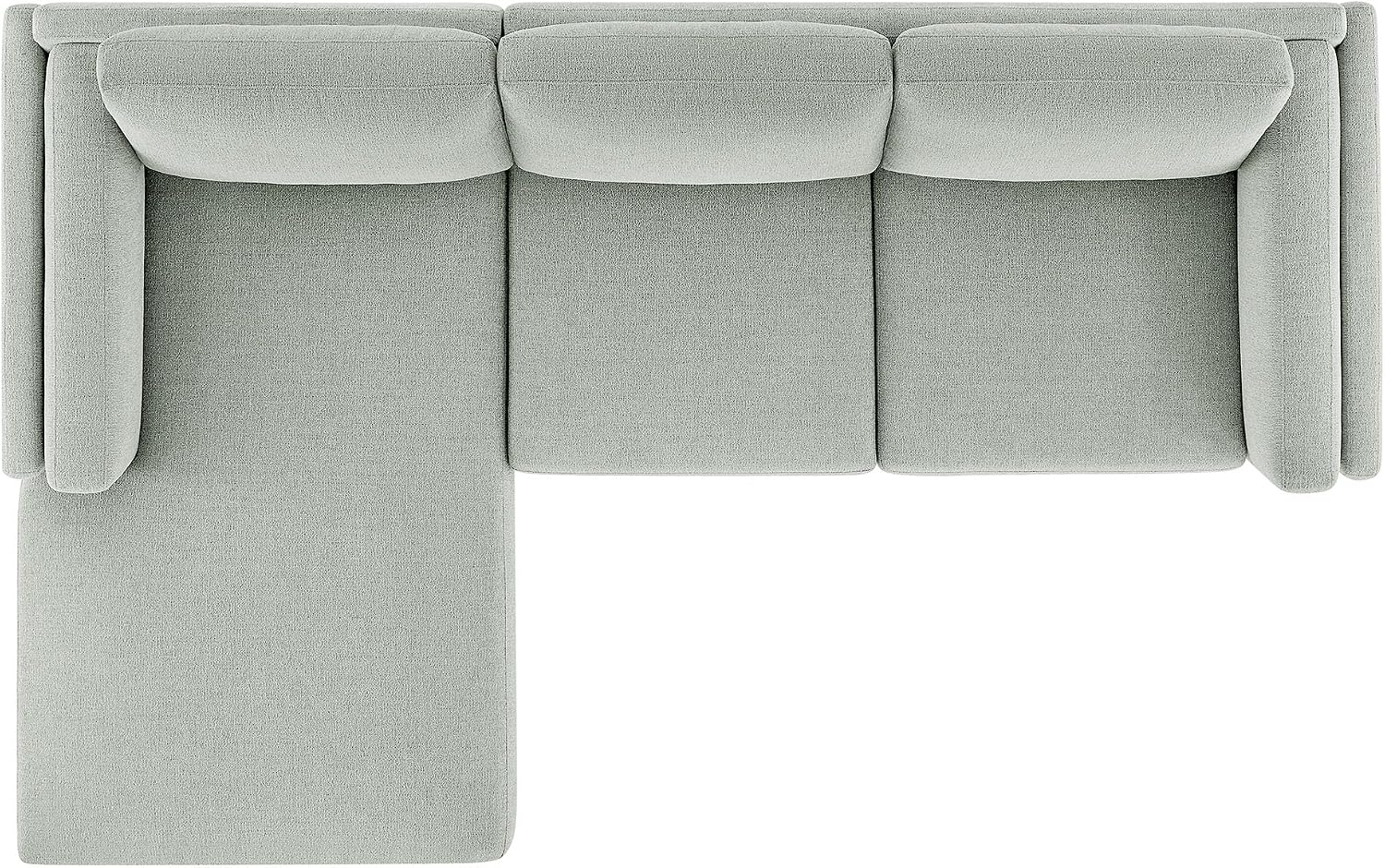Modway Roscoe Left-Facing Sectional Sofa with Chaise in Mist - 2-Piece Mélange Chenille Fabric Deep Seat Couch, L Shaped Modular for Living Room or Lounge