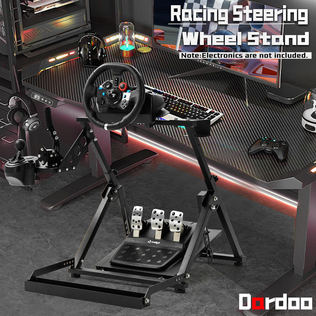 Dardoo X Frame Racing Wheel Stand Foldable Fit for Logitech G25 G27 G29 G920, for Thrustmaster T300RS GT Adjustable Racing Simulator Steering, NOT Included Wheel Pedal Handbrake and Shifter