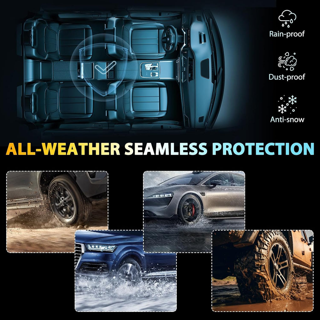 Floor Mats & Cargo Liner for Toyota Highlander 2008-2013 (Non-Hybrid), All Weather Protection TPE Floor Liners Custom Fit Car Mats Full Set for Highlander Accessories 3 Rows and Cargo Liner Set