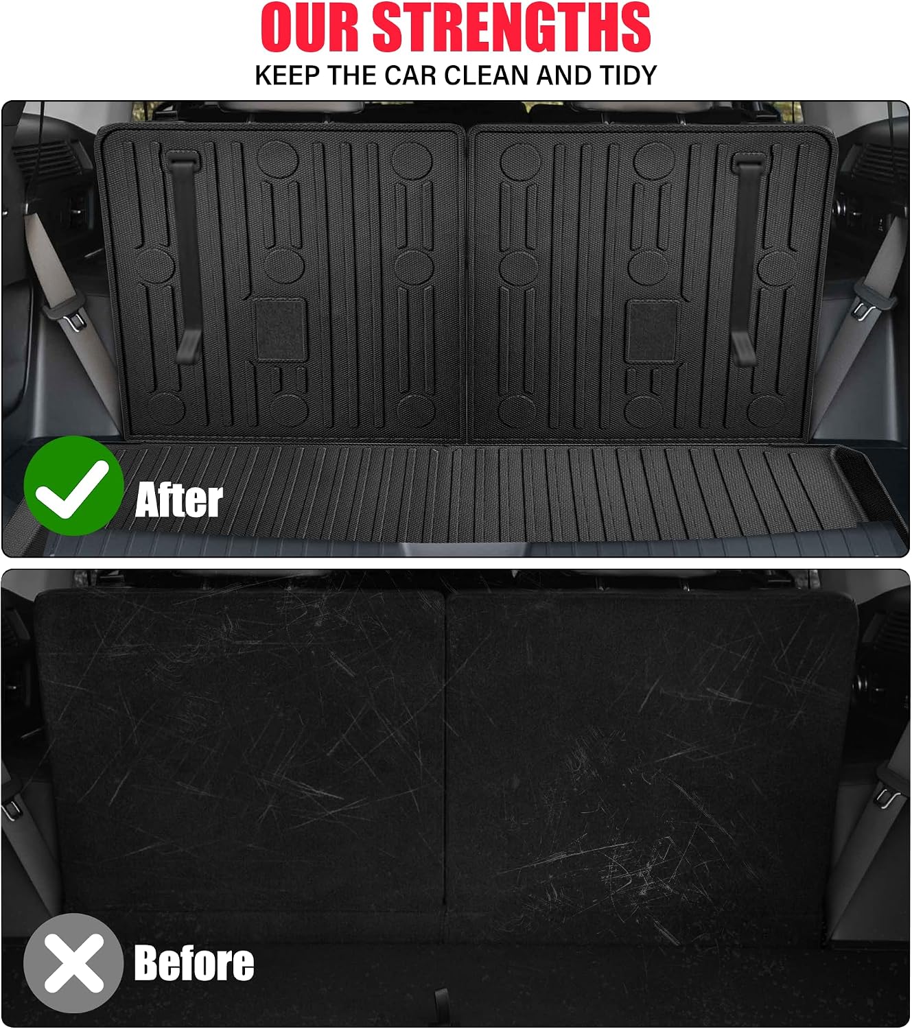Floor Mats &Trunk Mat for 2020-2025 Ford Explorer 7 Seats with Backrest Mat All Weather TPE Rubber Cargo Liner for 2020-2025 Ford Explorer Accessories