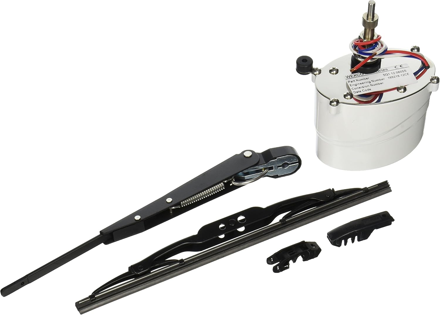 Wexco SQ112110SSK 1.5' Shaft Marine Windshield Wiper Kit, 12V, 80-Degree Sweep