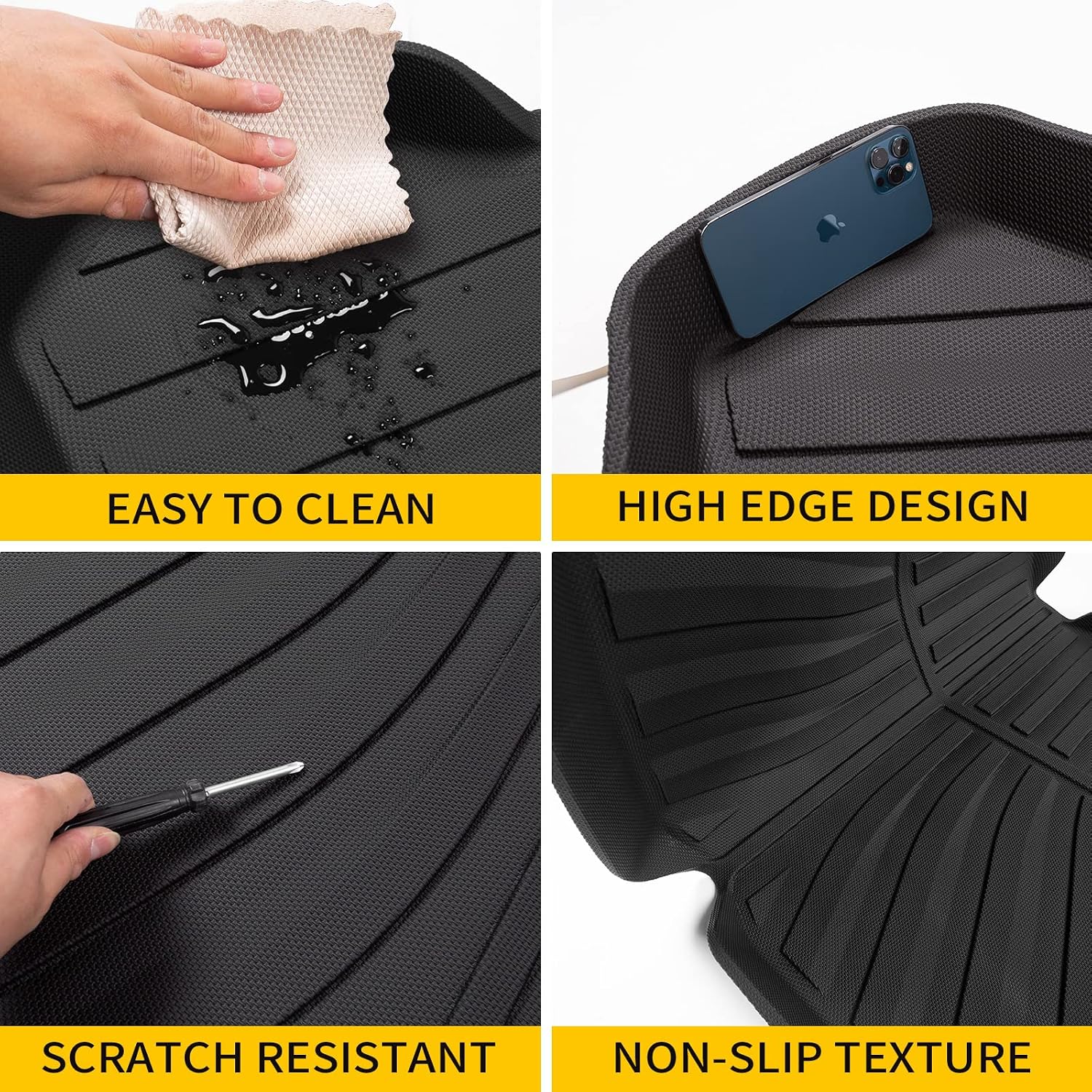 Floor Mats Compatible with 2022-2025 2026 Honda Civic Sedan (Not for Hatchback) Trunk Mat Cargo Mat Cargo Liner All Weather Trunk Liner Civic Accessories (Rear Trunk Mat +Floor Mats)