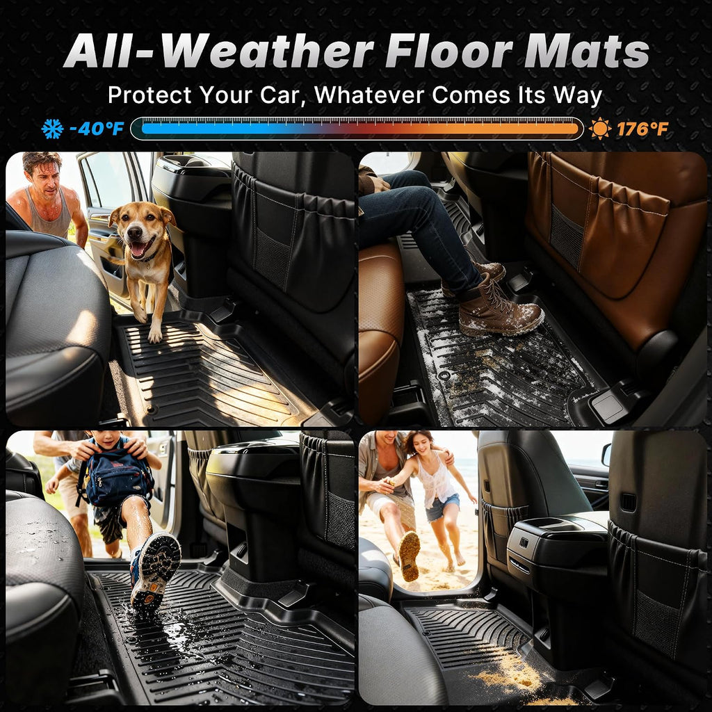 OEDRO Floor Mats Fit for 2018-2025 Chevrolet Traverse 7 Seats with 2nd Row Bucket Seats, Custom Fit All Weather Floor Mats Liners 3 Row & Cargo Liner Behind