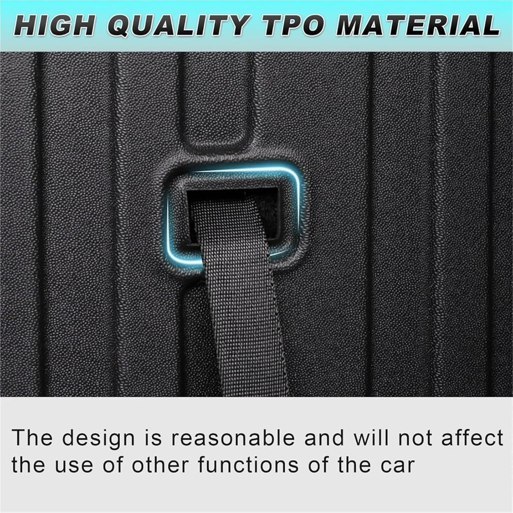for Honda Pilot 2016-2022 All-Weather TPE Floor Mats with Cargo Liner and Backrest Mat Behind 3rd Row Heavy Duty Set(5PINS-No Folding r d)
