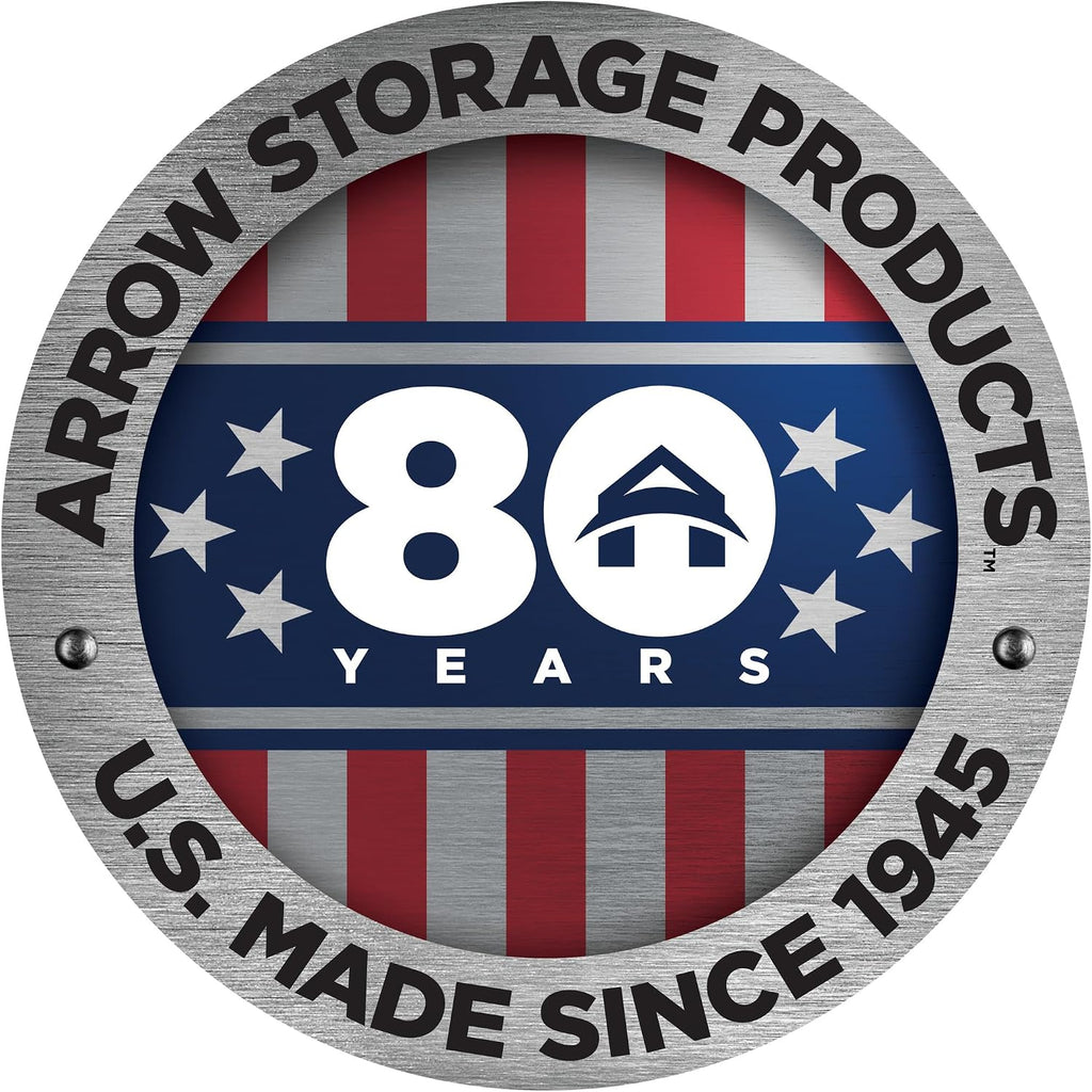 Arrow Select 10' x 8' Outdoor Lockable Steel Storage Shed Building, Flute Grey