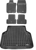 REZAW-PLAST Premium Rubber Floor Mats Set for Acur TSX Wagon 2009-2014 2 Row & Cargo Liner All Weather Liners Odor Molded Black Car Interior Accessories