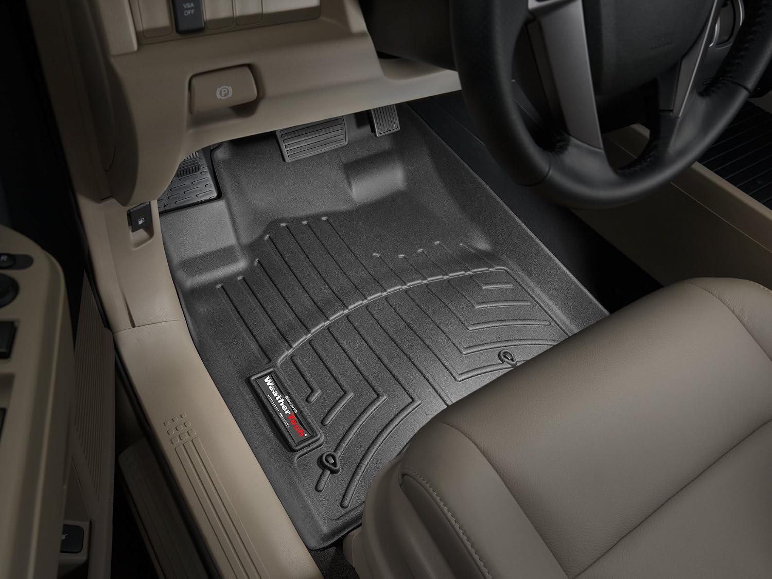 WeatherTech Custom Fit FloorLiners for Honda Pilot - 1st Row (441741), Black