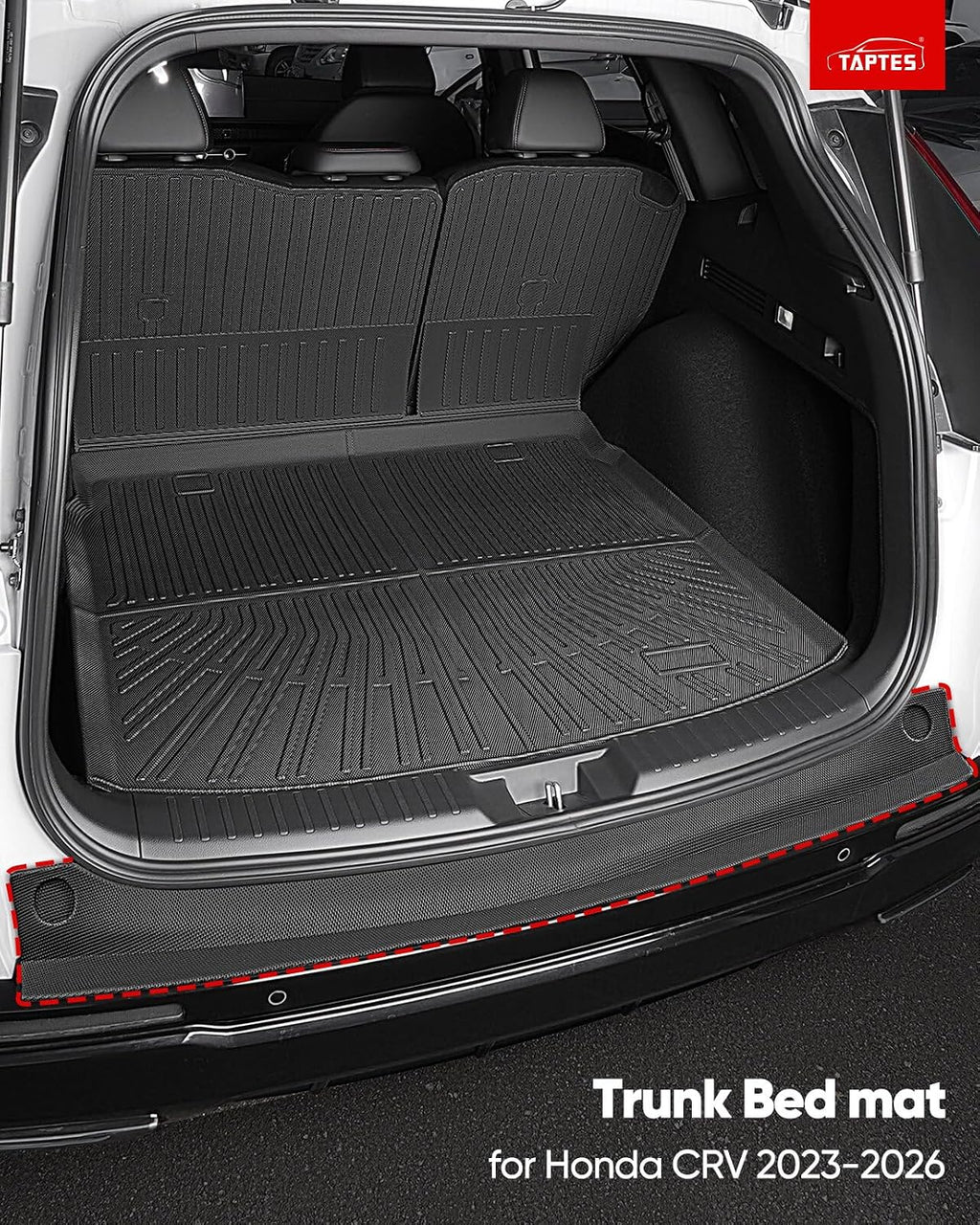 TAPTES All Weather Floor Mat for Honda CRV Hybrid Gas 2026 2025 2024 2023 | Full Set Car Liner Backrest Cargo Trunk & Door Sill Guards Covers | Rubber Carpet CR-V Interior Accessories 2023-2026