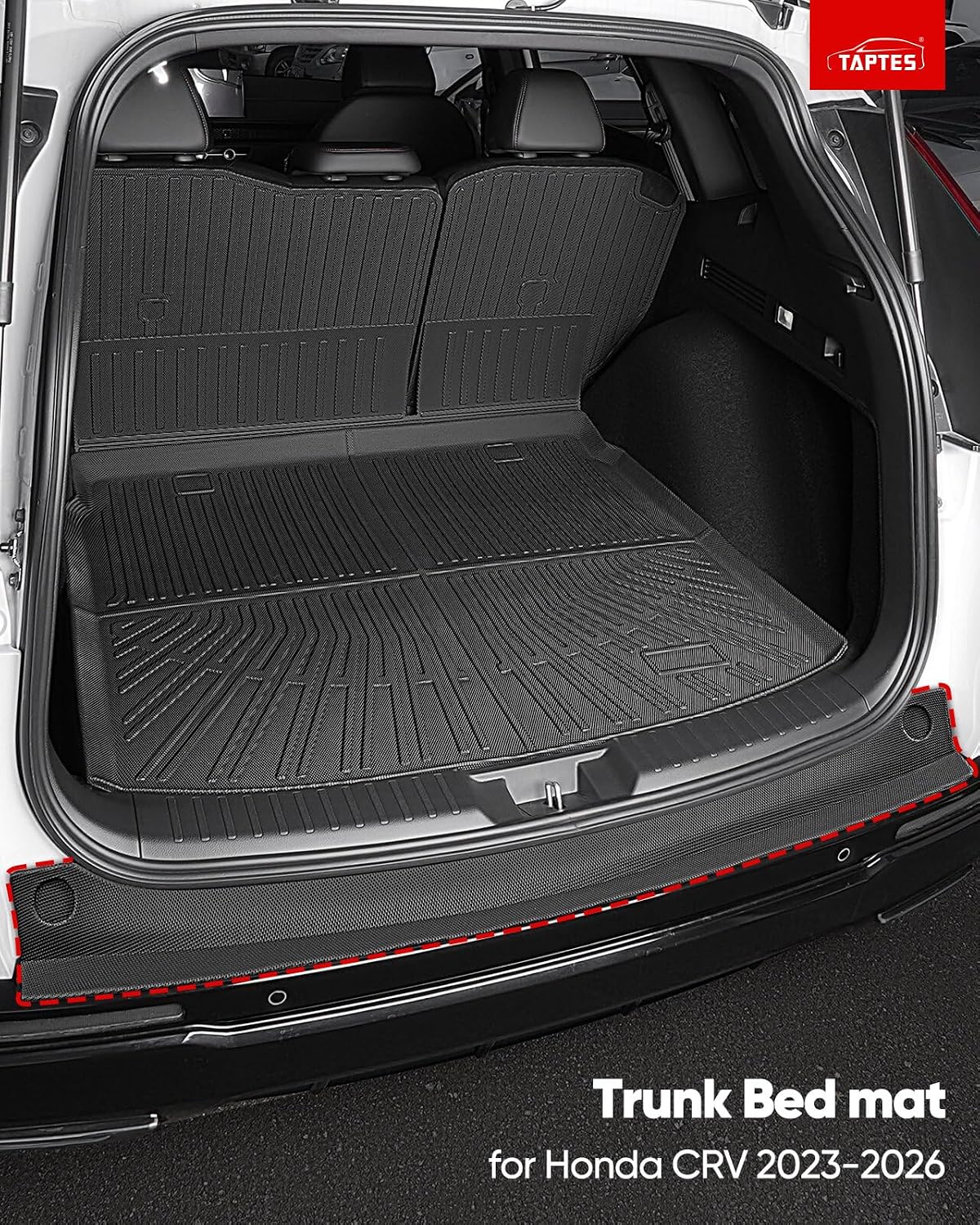 TAPTES All Weather Floor Mat for Honda CRV Hybrid Gas 2026 2025 2024 2023 | Full Set Car Liner Backrest Cargo Trunk & Door Sill Guards Covers | Rubber Carpet CR-V Interior Accessories 2023-2026