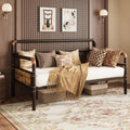IDEALHOUSE Twin Daybed with Classic Headboard,Metal Twin Bed Frame Heavy Duty Steel Slats Support,Sofa BedFrame for Living Room, Guest RoomNoise Free, No Box Spring Needed, Brown