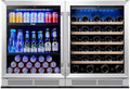 Yeego 48 inch Wine & Beverage Fridge Combo - Wine Cooler with Glass Doors, Hold 47 Bottles and 180 Cans, Built-in, Under Counter & Freestanding, Ideal for Bars, Offices, Restaurants